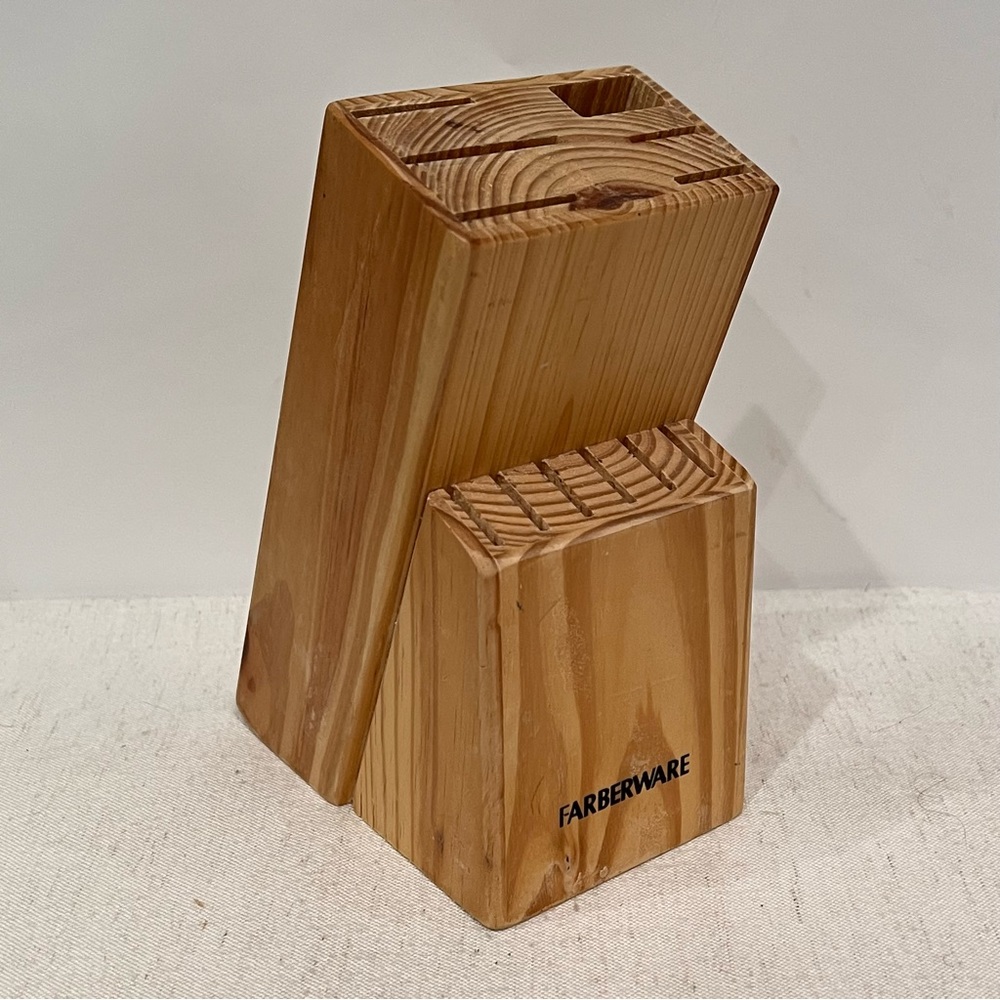 FarberWare  Wood Knife/Scissors Block Holder for 12 (No knives or scissors inc)